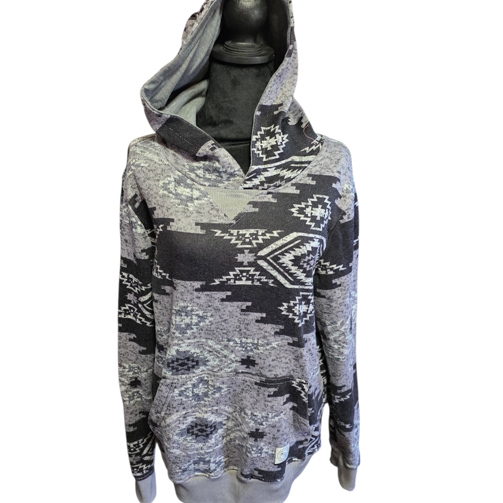 Aeropostale Gray and Black Geometric Hoodie